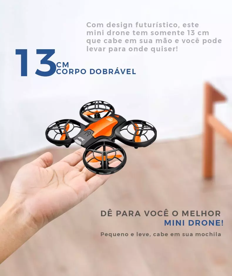 Mini Drone 4K WiFi com câmera grande angular de 1080p FPV