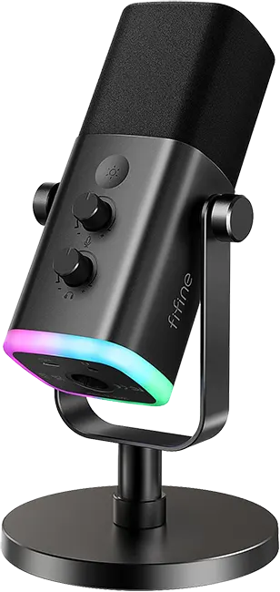 FIFINE Microfone dinâmico USB/XLR para gravação de podcast,microfone streaming para jogos de computador com RGB,botão de mudo,conector para fones de ouvido,suporte de mesa,para cantar no YouTube-AM8 FIFINE Microfone dinâmico USB/XLR para gravação de podcast,microfone streaming para jogos de computador com RGB,botão de mudo,conector para fones de ouvido,suporte de mesa,para cantar no YouTube-AM8